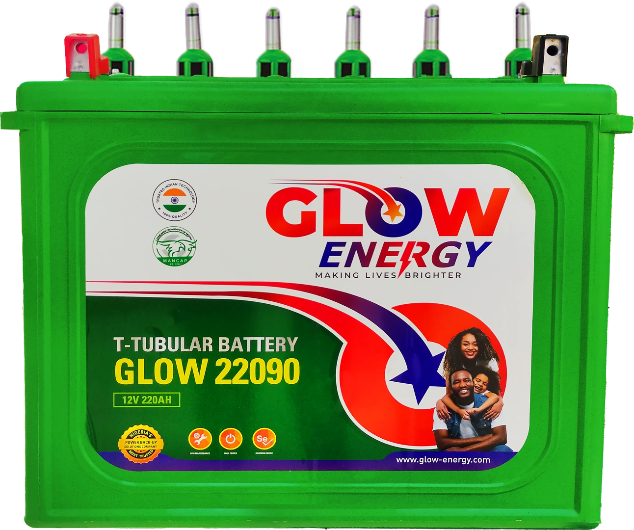 Glow 220AH tubular battery